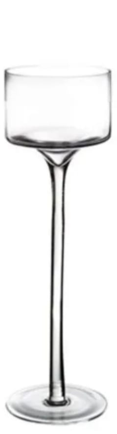 CASTIÇAL VIDRO CLEAR LISO PEDESTAL 15,5x6cm