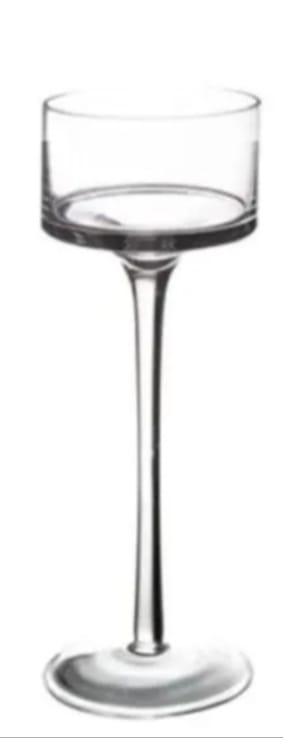 CASTIÇAL VIDRO CLEAR LISO PEDESTAL 12x6cm