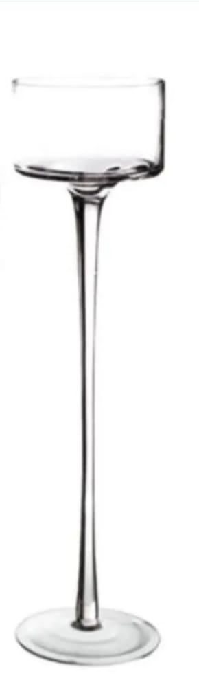 CASTIÇAL VIDRO CLEAR LISO PEDESTAL 18,5x6cm