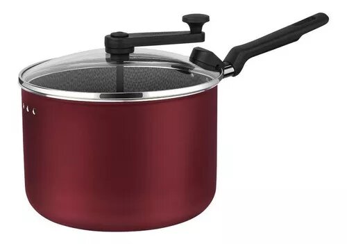 Pipoqueira Loreto Tramontina Antiaderente 3,5l Tampa Vidro Cor Vermelho