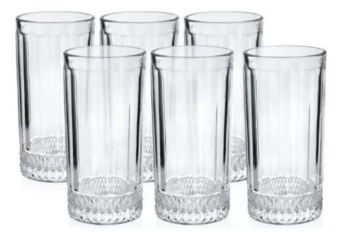 Jogo De 6 Copos Altos Em Vidro 360ml A15cm L'hermitage