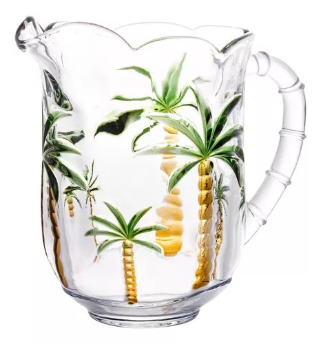 Jarra Lyor Palm Hand Paiting De Cristal 1,3l