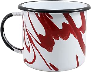 CANECA AGATA EWEL 08 - DECORADA MARMORIZADO (VERMELHO) - 370ML