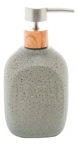 Porta Sabonete De Cerâmica Granilite Bath Cinza 430ml - Lyor