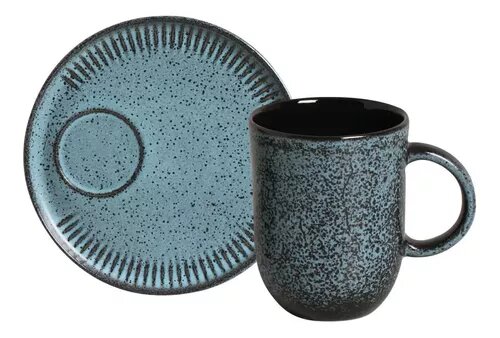 Caneca Coup Stoneware Com Pires Night Sky 330ml Porto Brasil