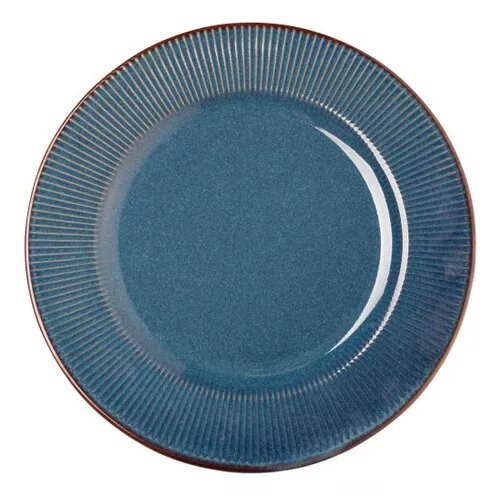 Conjunto 6 Pratos Sobremesa Cerâmica Linear Azul 20cm - Lyor
