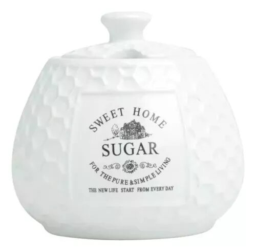 AÇUCAREIRO CERÂMICA C/TAMPA SWEET HOME BRANCO 300ml WOLFF