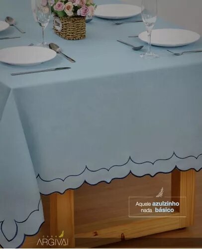 Toalha De Mesa Retangular 1,60x2,70 M Moldura Casa Argivai