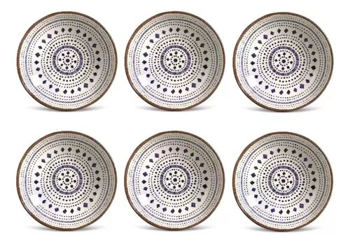 Conjunto  6 Pratos Fundo Coup Asteca 21 Cm Porto Brasil