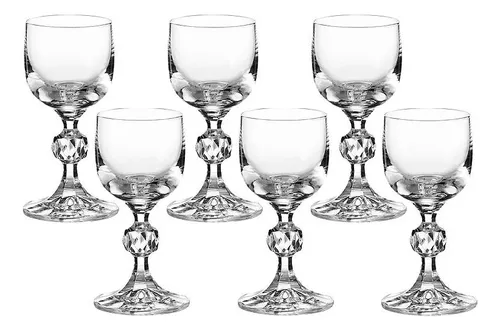 Jogo 6 Taças De Cristal P/ Licor 50 Ml Linha Klaudie/Bohemia
