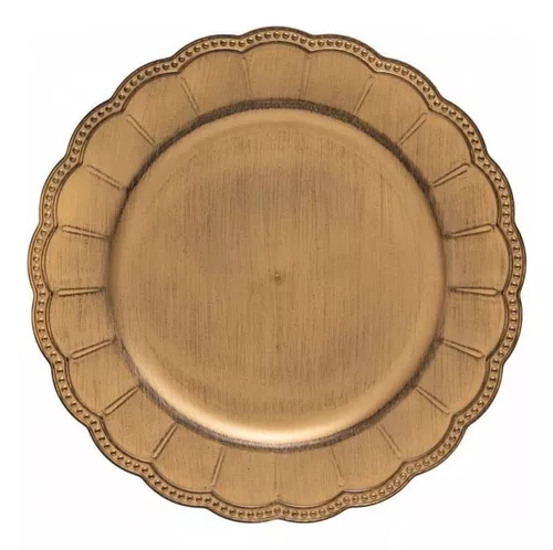 Conjunto 6 Sousplat Galles Gardenia Gold Antique Copa&cia