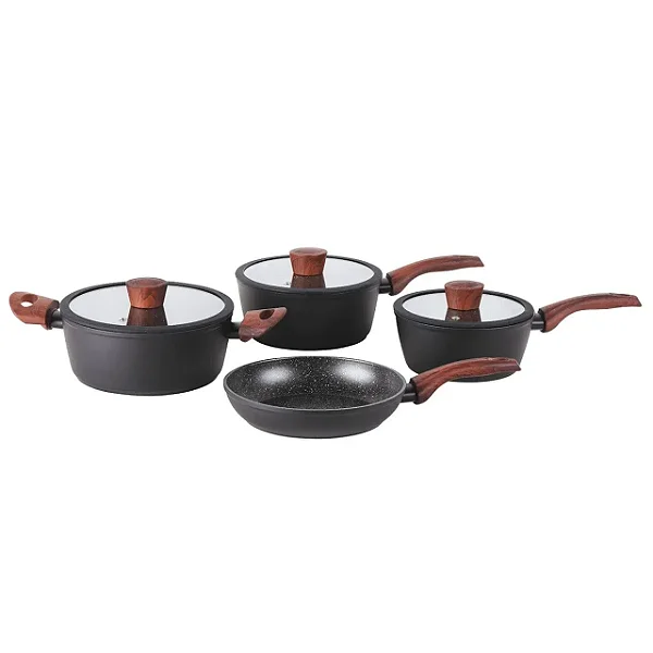 JG 4 Panelas Sirius Indução Rev Cerâmico Preto Brinox