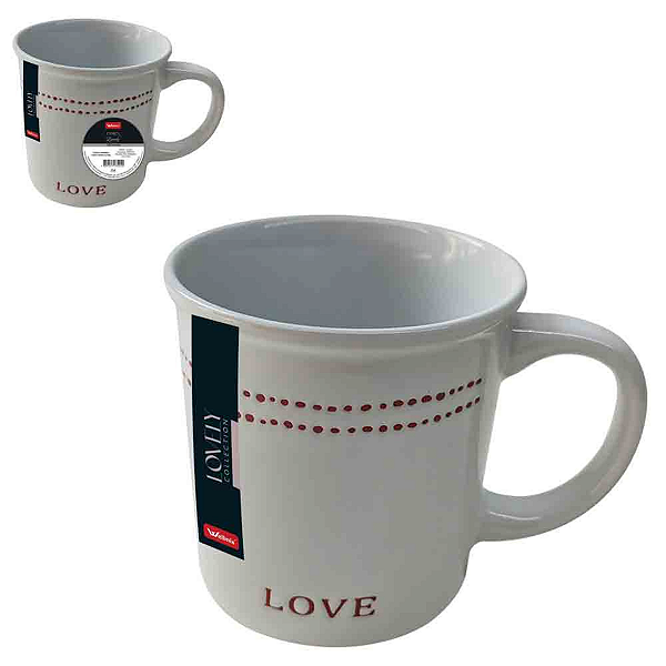 Caneca Ceramica Lovely Branca 310ml