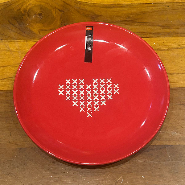 Prato Cerâmica Lovely Vermelho 19cm