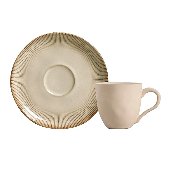 6 Xicaras Com Pires Para Café Bio Raio 120ml Porto Brasil