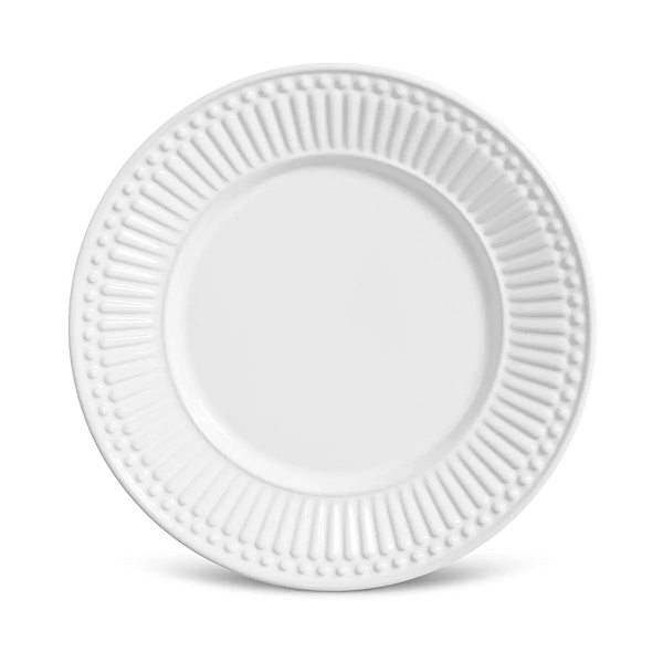 Prato de Sobremesa Roma Branco Ø20,5cm Porto Brasil