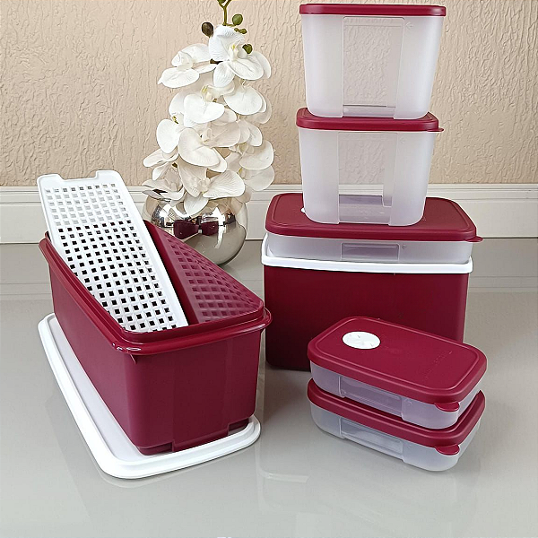 Conjunto Tupperware Linha Freezer Cor Beringela