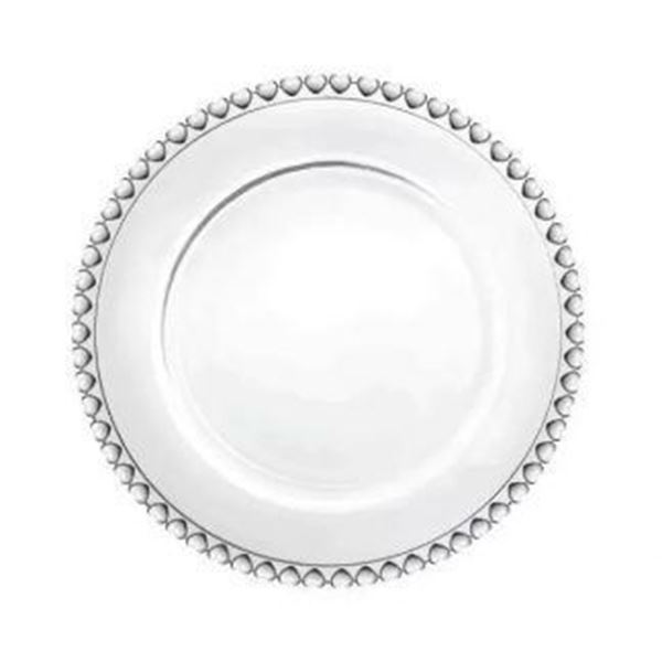 PRATO RASO CRISTAL CORACAO TRANSPARENTE 28 CM LYOR