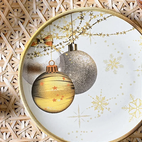 Conjunto 6 Pratos Sobremesa Coup Stoneware Noite Dourada Ø19,4cm Natal