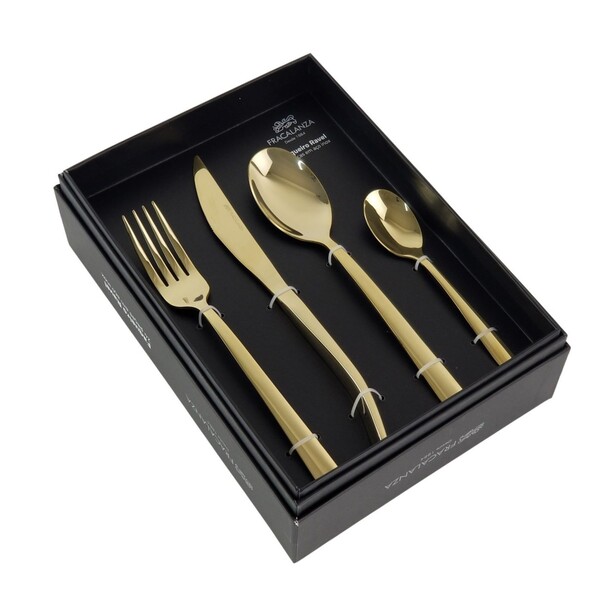 Faqueiro em aço inox 24 peças Dourado Fracalanza