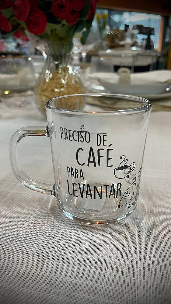 KIT 2 CANECAS PARA CAFÉ 220ML PRECISO DE CAFE PARA LEVANTAR LYOR