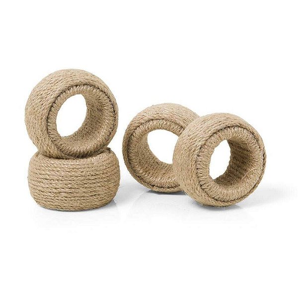 Kit 4 Argolas Porta Guardanapo Cordas Copa e Cia