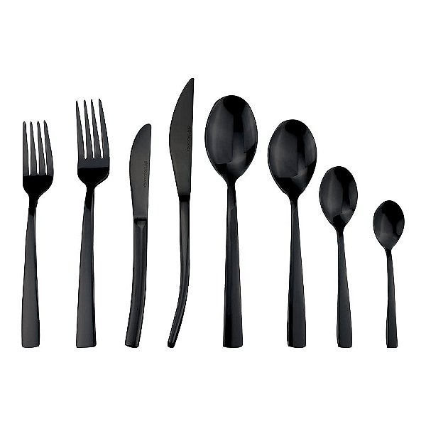 Faqueiro Ravel em aço inox 48 pç Preto Fracalanza