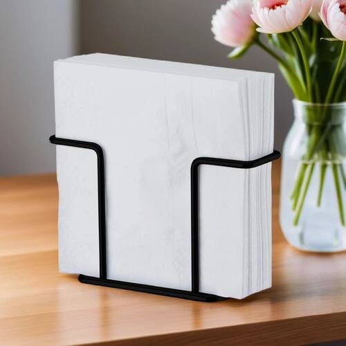 Porta Guardanapo Preto Fosco Aço Carbono Hungria