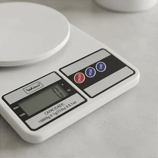Balança Digital De Cozinha Wellmix Branca 10kg