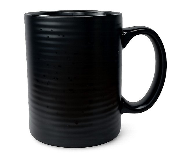 Caneca 320ml Preta Cerâmica Grace Wellmix