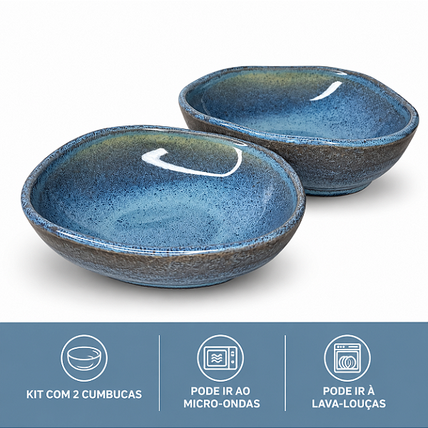 Jogo 2 Cumbuca Oval 14,5cm Breeze Stoneware Porto Brasil