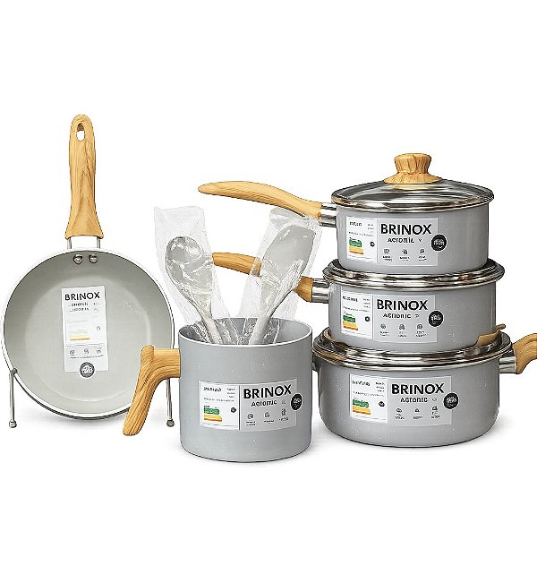 Jogo de Panela 7PC Easy Gris Indução Rev. Ceramico Brinox