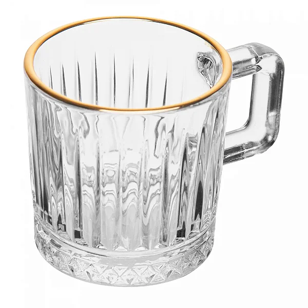 Xícara de Chá 200ml Fio de Ouro Cristal Deli Diamond Lyor