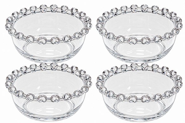 Conjunto 4 Bowls De Cristal 8,5x4cm Pearl Wolff