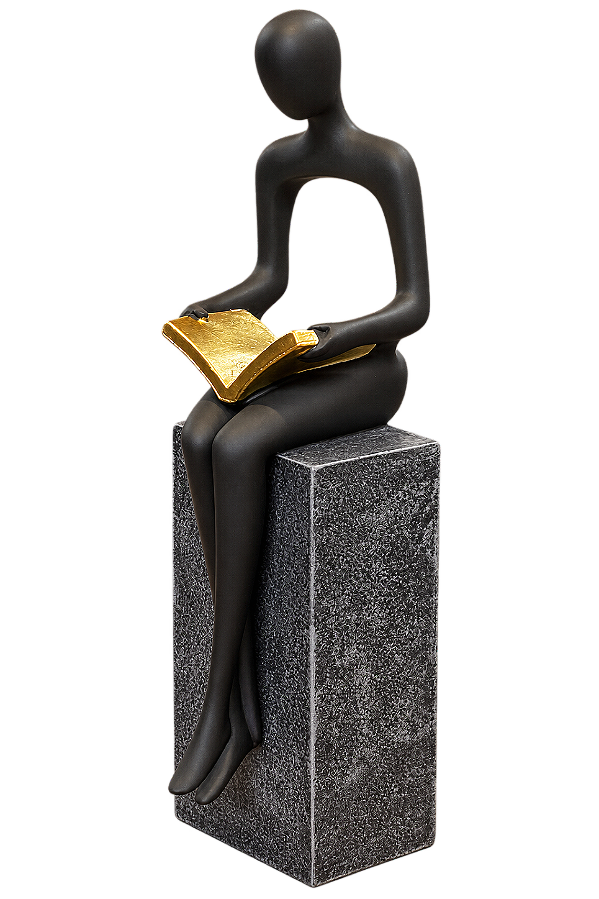 Figura Decorativa Estatua Aprendizado 28x8cm Wolff