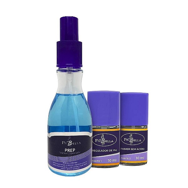 Kit Piu Bella Regulador de Ph + Primer Sem Acido + Prep Spray 120 ml