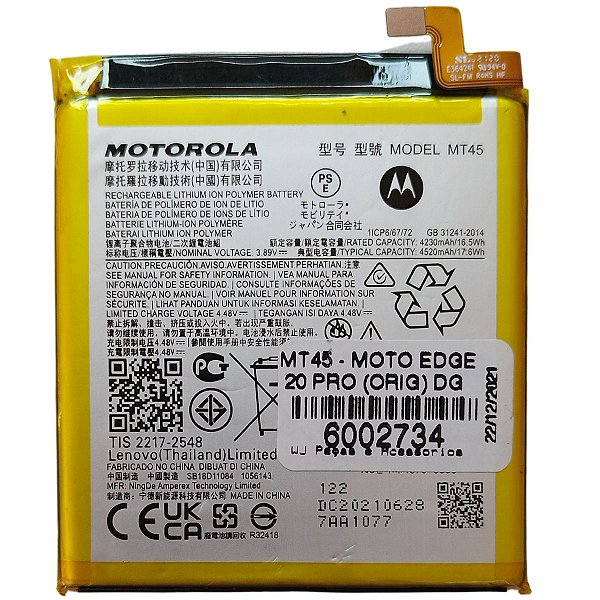 Bateria Motorola Moto Edge 20 Pro MT45 Original