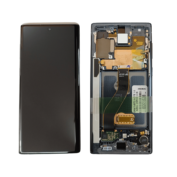 Tela Frontal Touch Display Samsung Note 10 N970 com aro azul - Original Nova