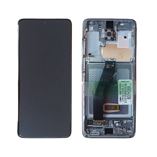 Tela Frontal Touch Display Samsung G980 - S20 - Com aro CINZA Original Nova