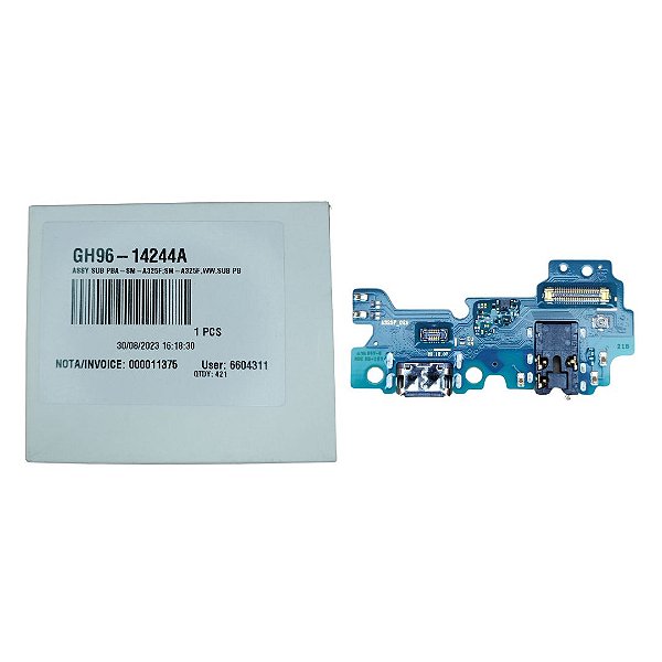 Conector de Carga Samsung A32 4G - A325 - Com Placa Original Nova