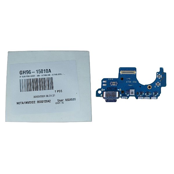 Conector de Carga Samsung A73 - A736 - Com Placa Original