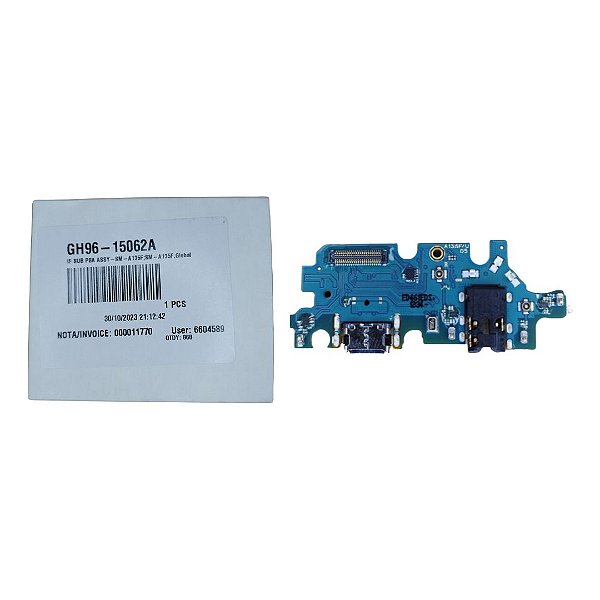 Conector de Carga Samsung A13 - A135 - Com Placa Original Nova