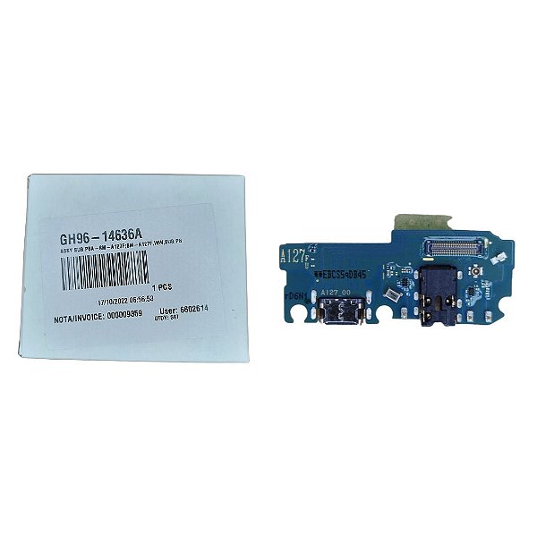 Conector de Carga Samsung A12 - A127 - Com Placa Original Nova