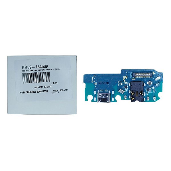 Conector de Carga Samsung A02 - A022 - Com Placa Original