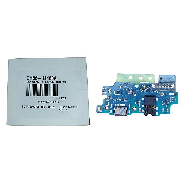 Conector de Carga Samsung A50 - A505 - Com Placa Original Nova
