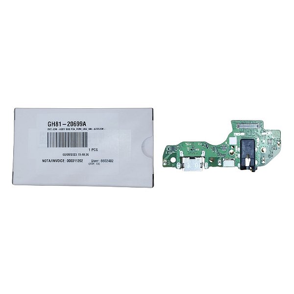 Conector de Carga Samsung A22 5G - A226 - Com Placa Original Nova