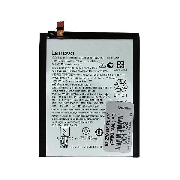 Bateria Lenovo BL270 - K6 Plus / E5 / G6 Play - Original