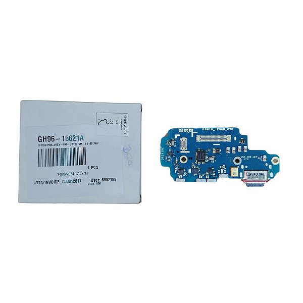 Conector de Carga Samsung S23 Ultra S918 Com Placa Original