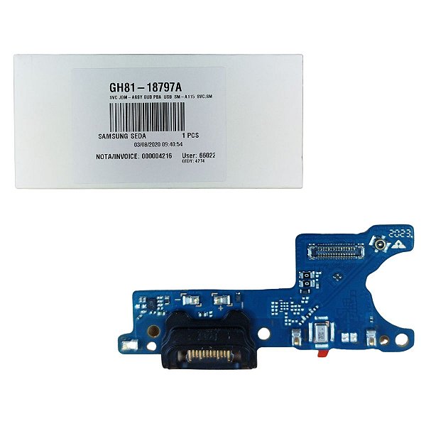 Conector de Carga Samsung A11 - A115 - Com Placa Original Nova