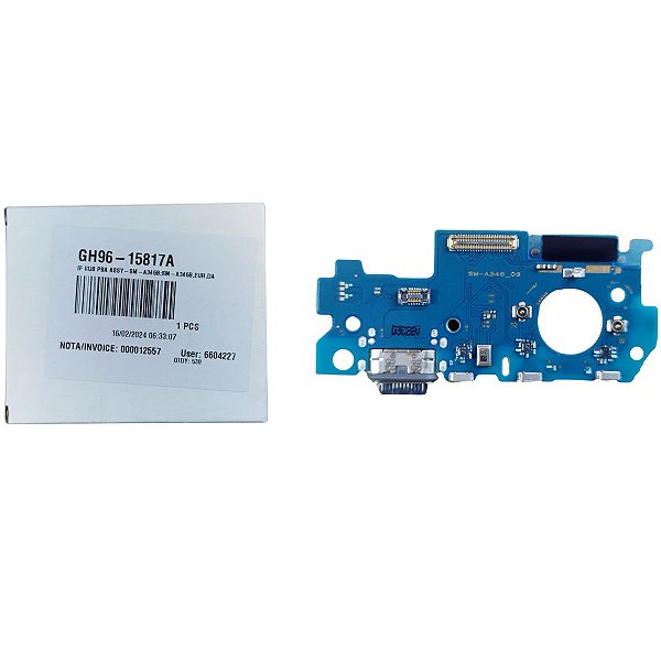 Conector de Carga Samsung A34 - A346 - Com Placa Original Nova